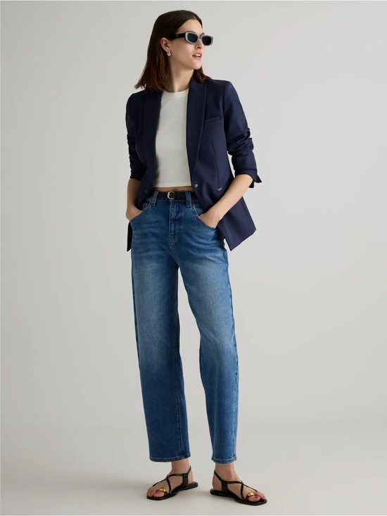 Quince Denim - Quince Scuba Single-Breasted Convertible Blazer size M NWOT